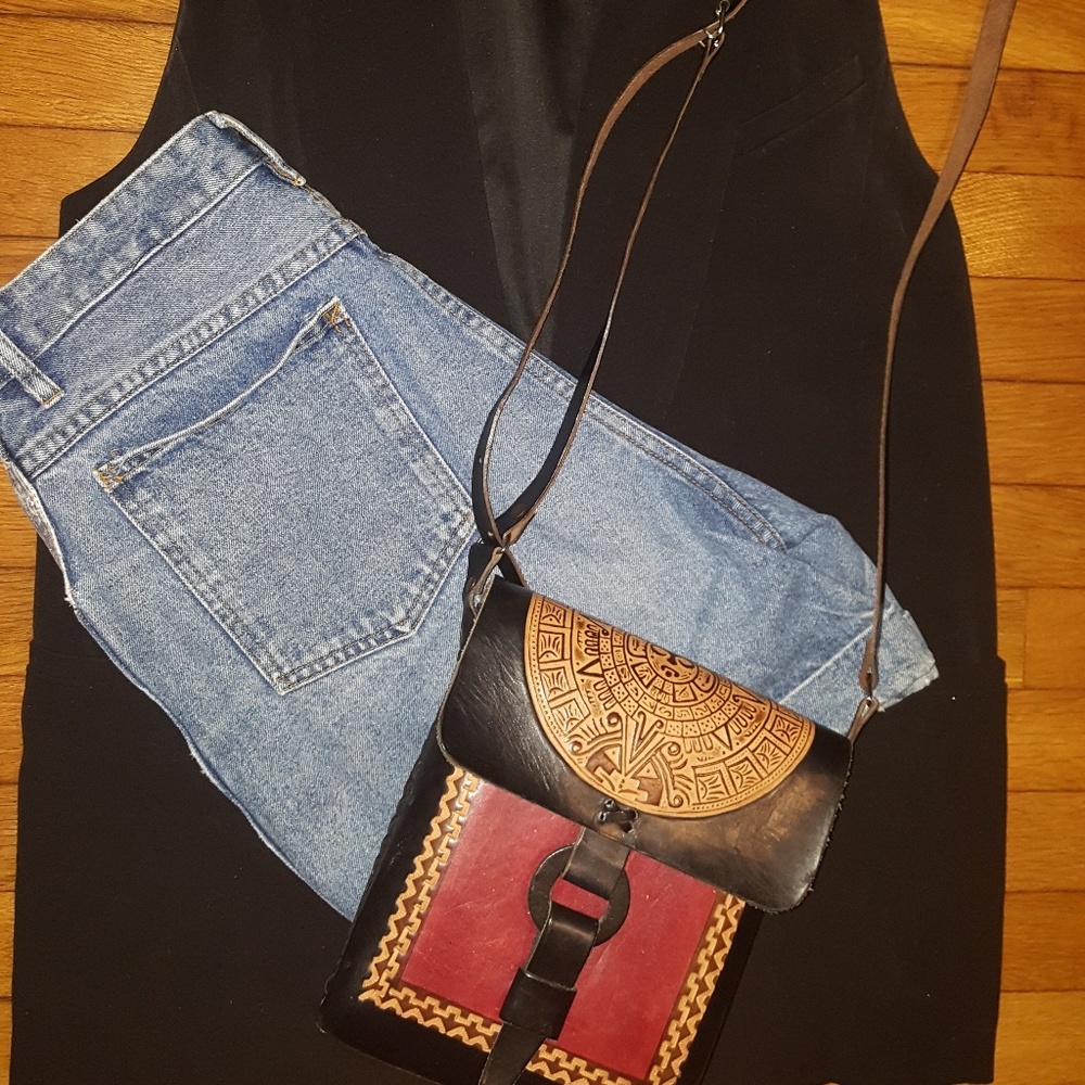 Handmade Mexican Leather Satchel - Black, Red, Tan